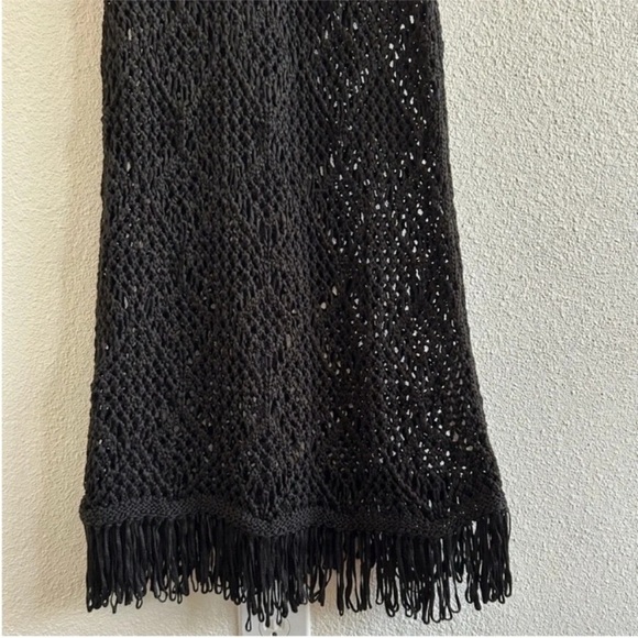 Zara Knit Flapper Midi Dress Black White Flower - Picture 9 of 10